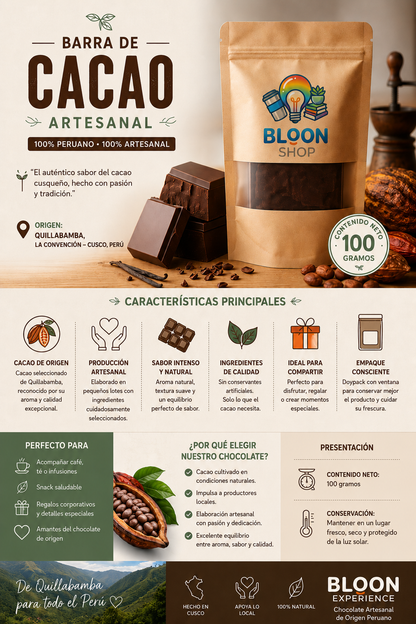 Bloon Experience – Chocolate Artesanal Premium 100 g